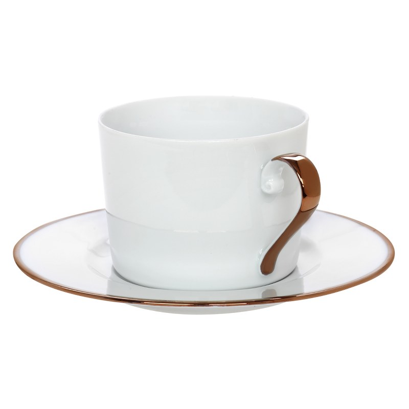 CRYSPO TRIO Φλυτζάνι Τσαγιού Πορσελάνης 220ml Elegant Rose Gold CRYSPO TRIO 24.011.16 (Σετ 2 Τεμάχια) (Υλικό: Πορσελάνη) - CRYSPO TRIO - 24.011.16